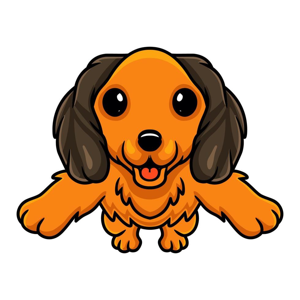 schattig teckel hond tekenfilm jumping vector