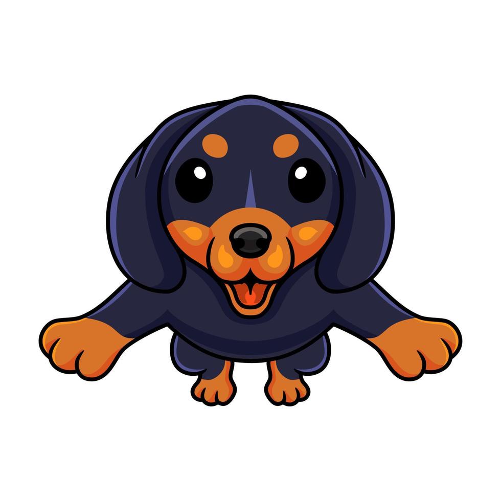 schattig dashund hond tekenfilm jumping vector