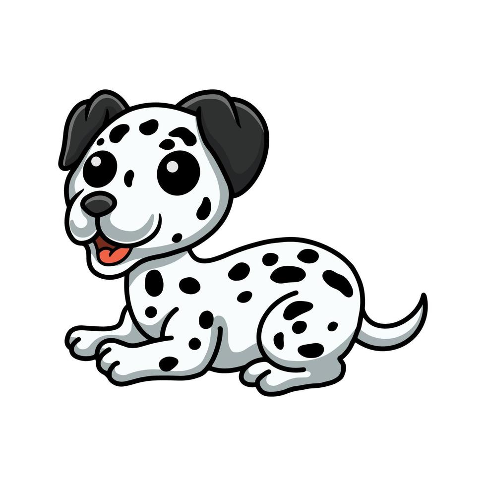 schattig dalmatiër hond tekenfilm zittend vector