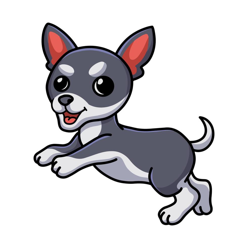 schattig chihuahua hond tekenfilm poseren vector