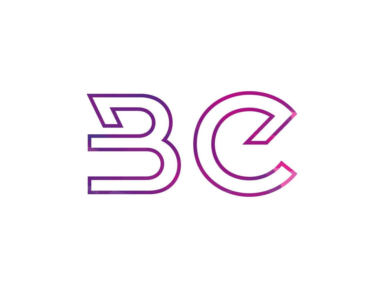 bc brief logo met kleurrijk regenboog structuur vector. pro vector. vector