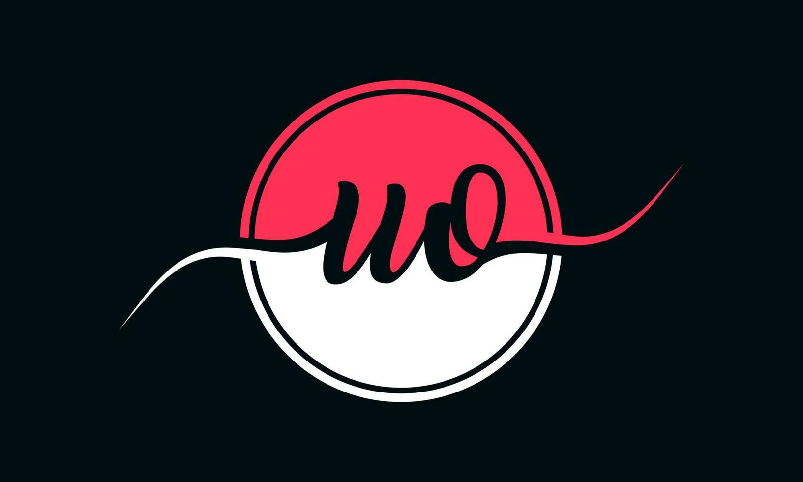 eerste uo brief logo met binnen cirkel in wit en roze kleur. pro vector. vector