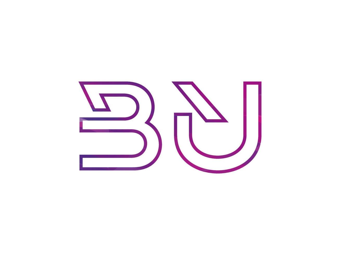 bu brief logo met kleurrijk regenboog structuur vector. pro vector. vector