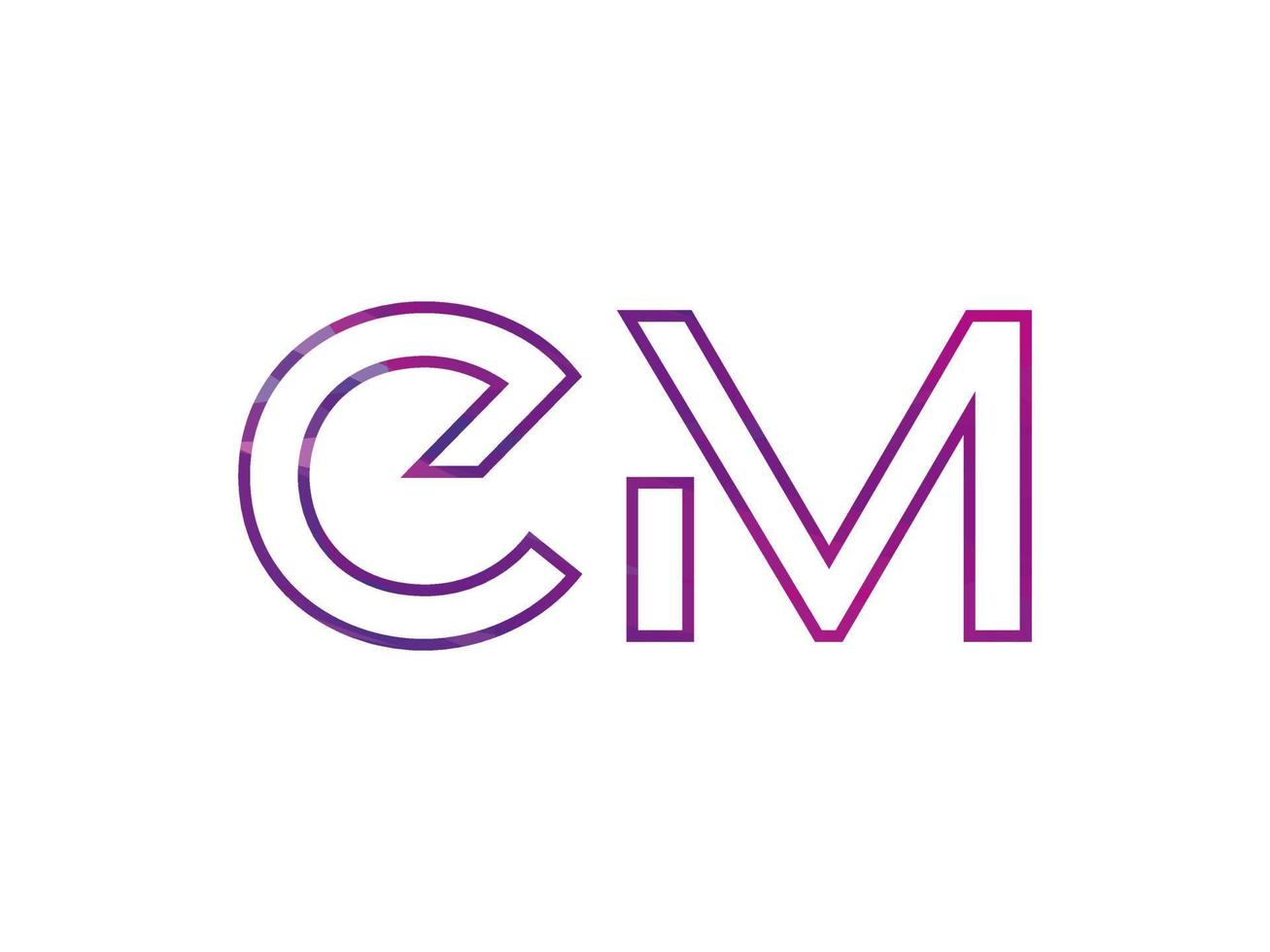 cm brief logo met kleurrijk regenboog structuur vector. pro vector. vector