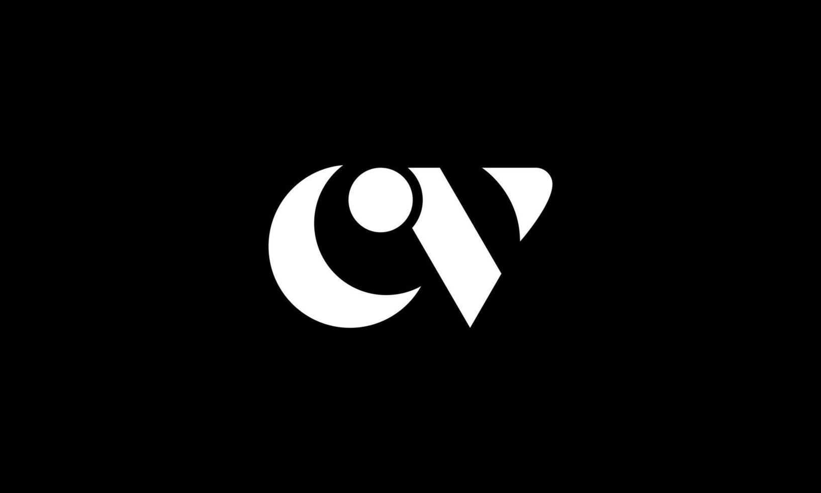 eerste brief CV logo ontwerp in zwart achtergrond. pro vector. vector