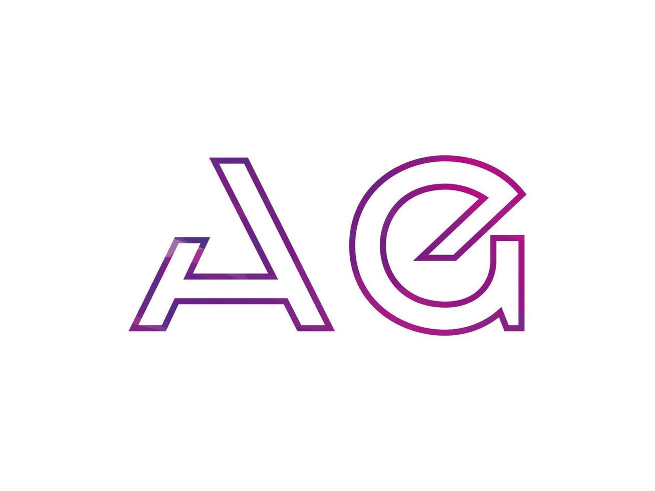 ag brief logo met kleurrijk regenboog structuur vector. pro vector. vector