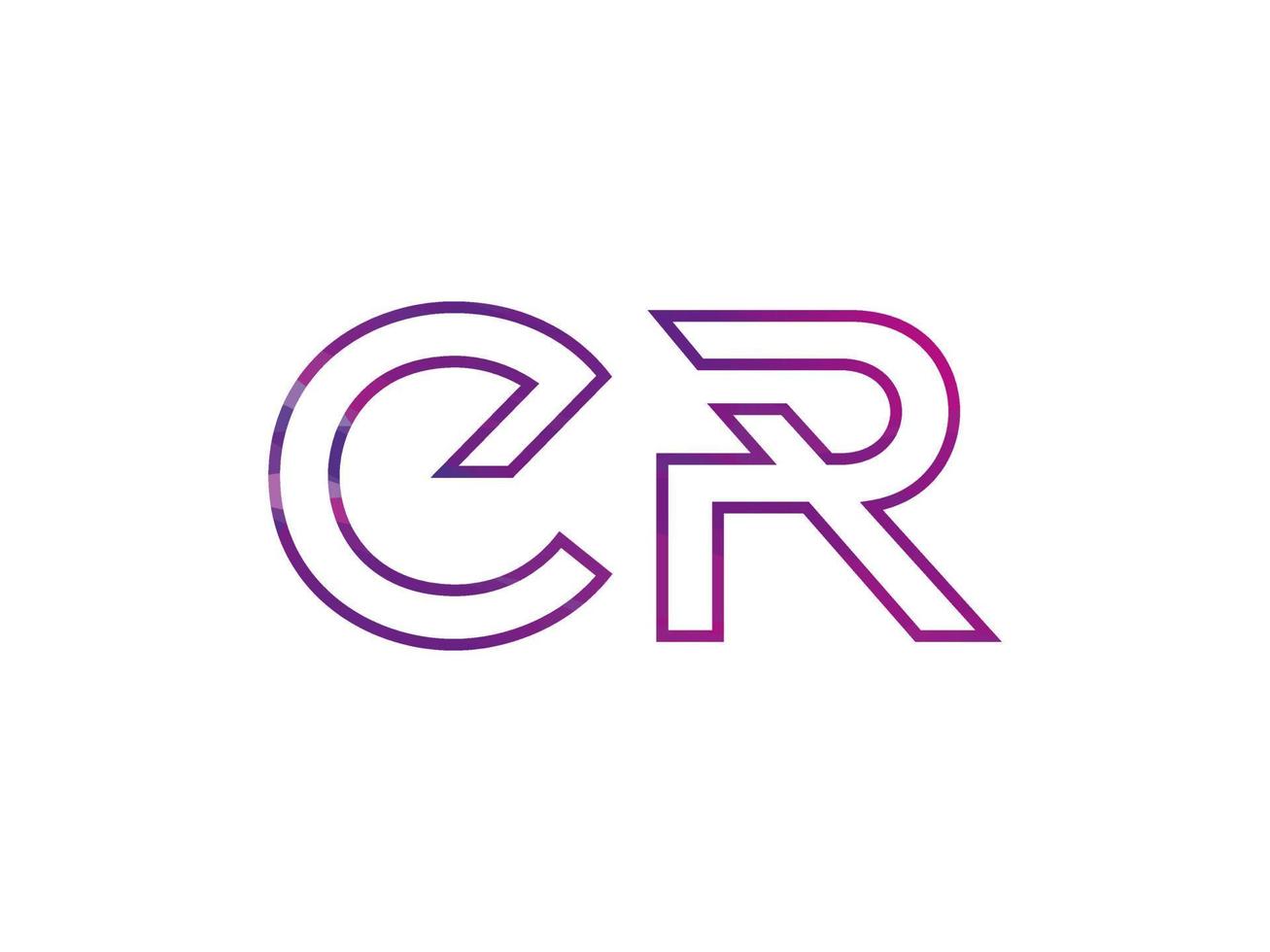 cr brief logo met kleurrijk regenboog structuur vector. pro vector. vector