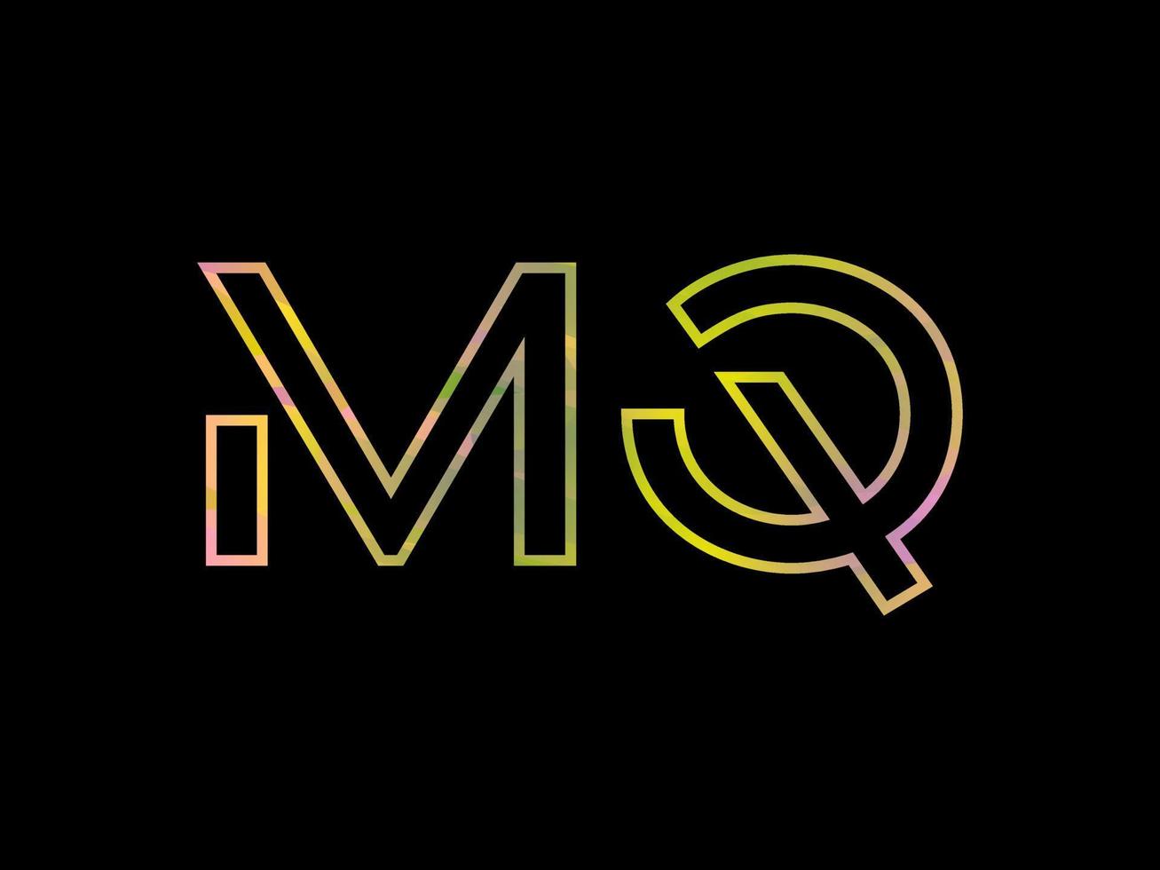 mq brief logo met kleurrijk regenboog structuur vector. pro vector. vector