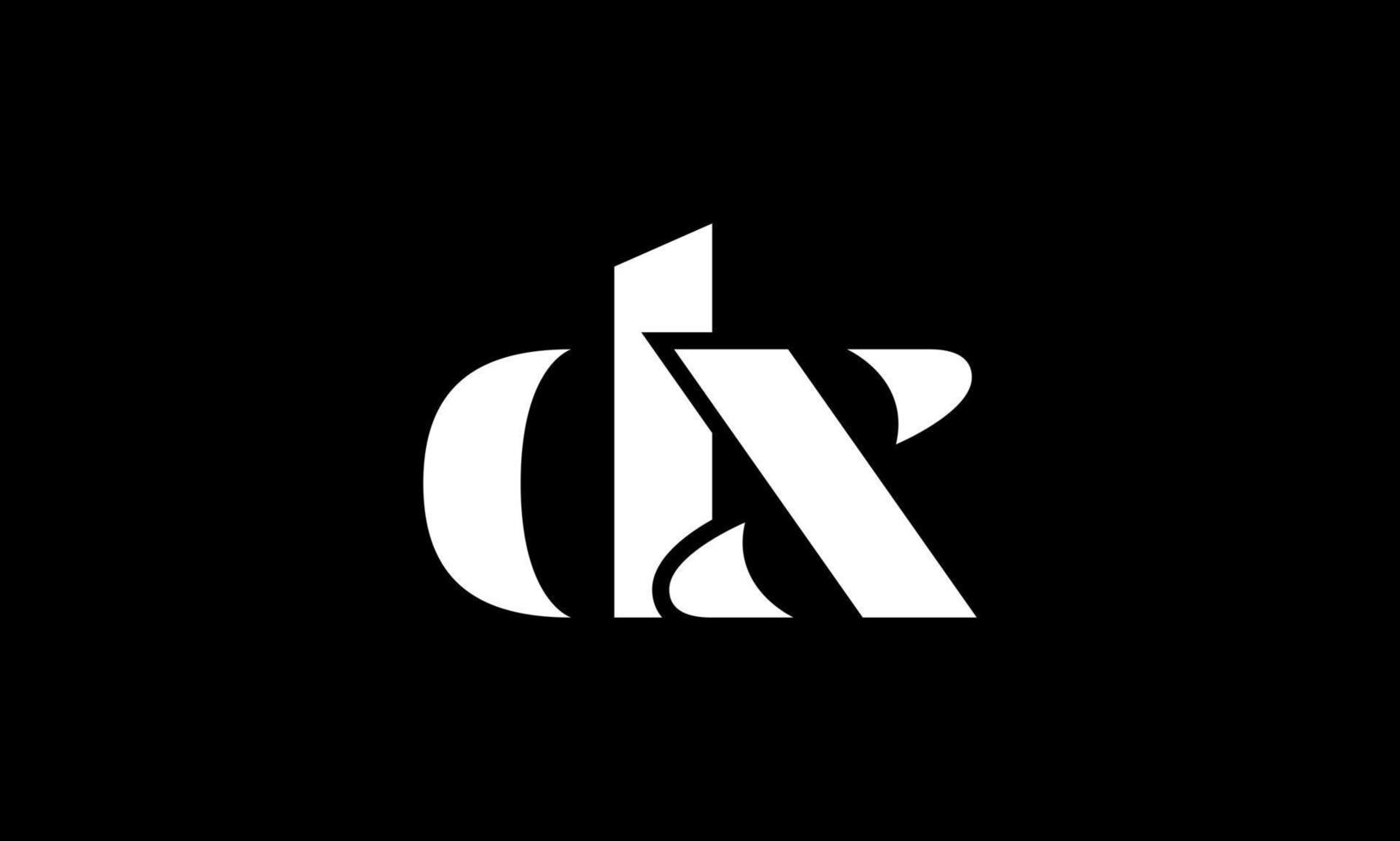 eerste brief dx logo ontwerp in zwart achtergrond. pro vector. vector