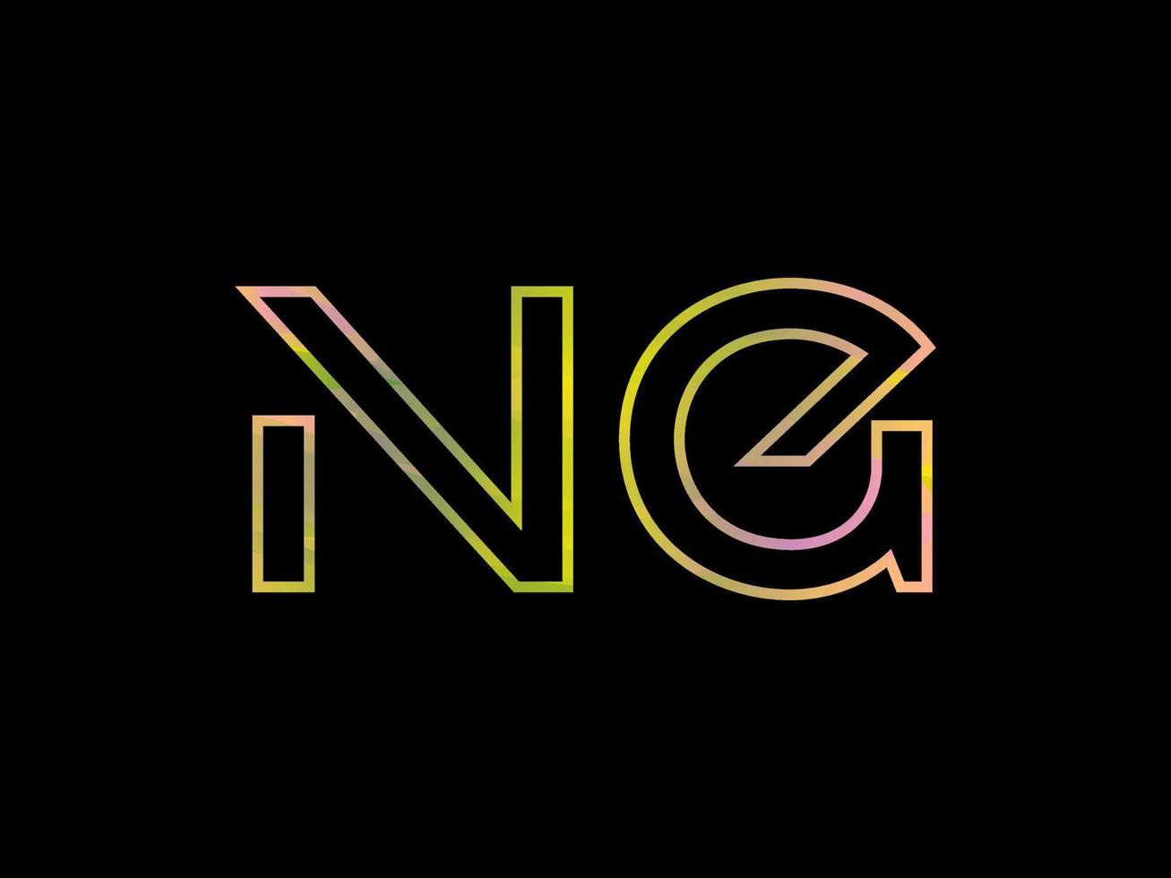 ng brief logo met kleurrijk regenboog structuur vector. pro vector. vector