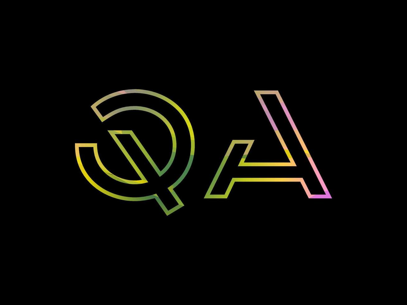 qa brief logo met kleurrijk regenboog structuur vector. pro vector. vector