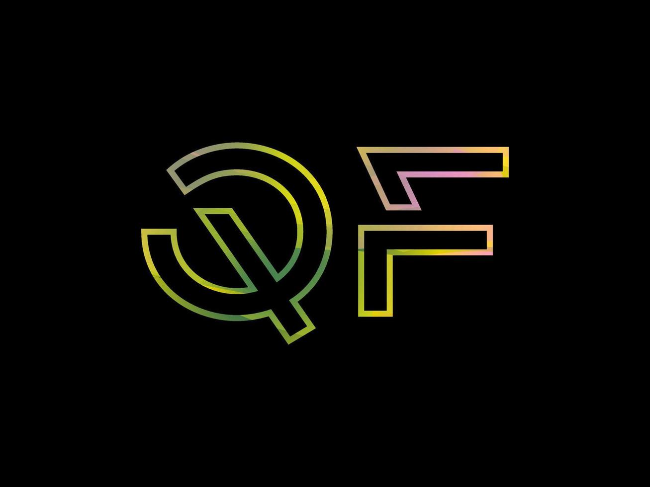 qf brief logo met kleurrijk regenboog structuur vector. pro vector. vector