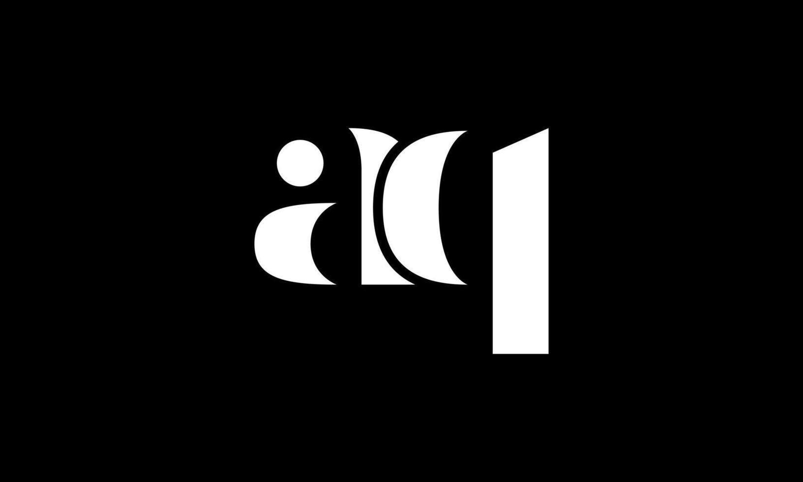 eerste brief aq logo ontwerp in zwart achtergrond. pro vector. vector