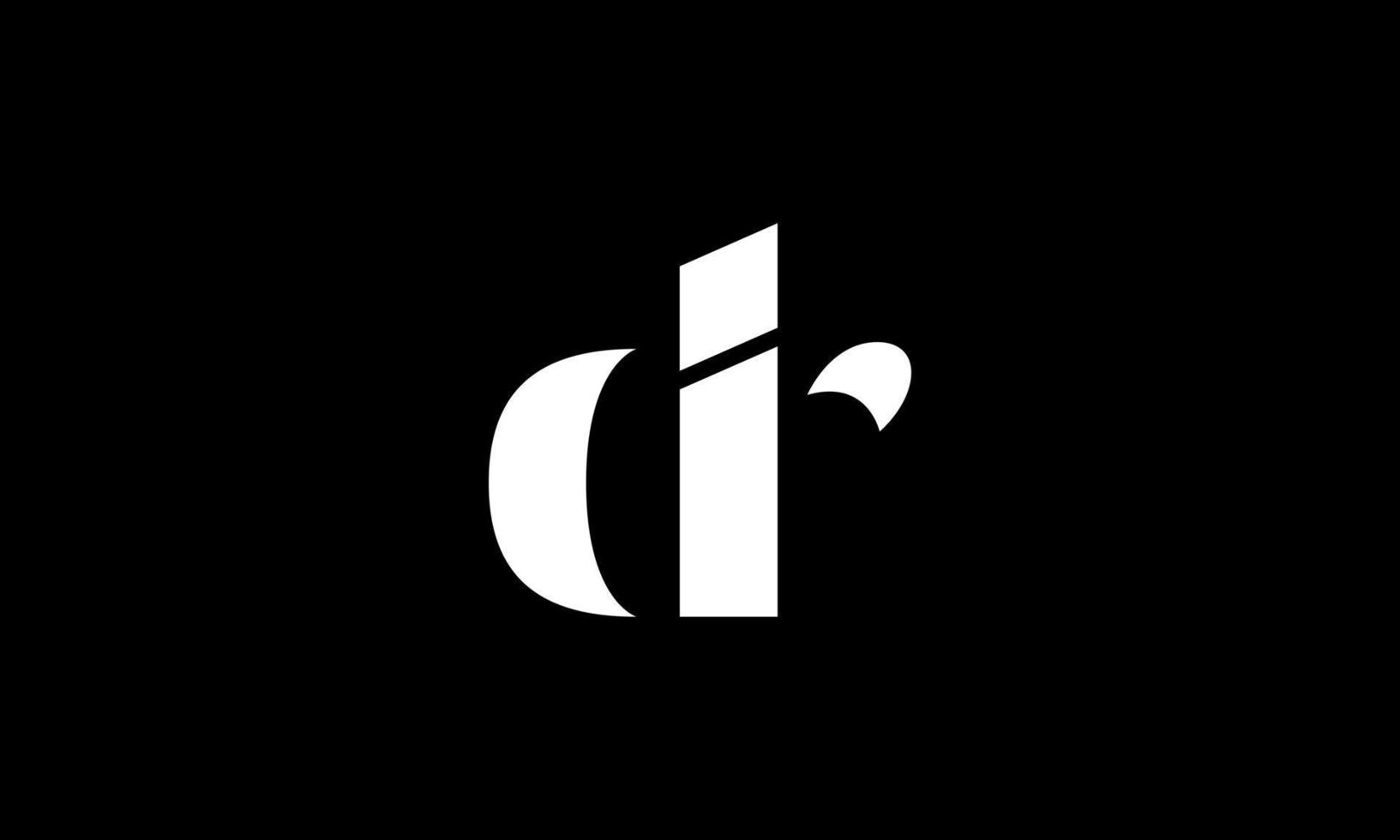 eerste brief dr logo ontwerp in zwart achtergrond. pro vector. vector