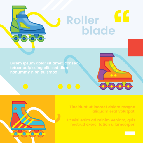 rollerblade banner vector