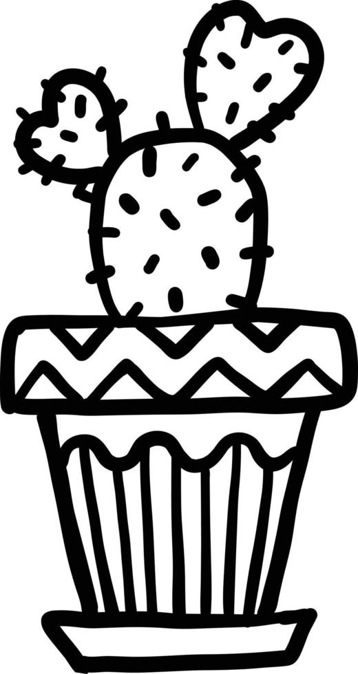 cactus fabriek ornament vector illustratie in zwart en wit kleuren