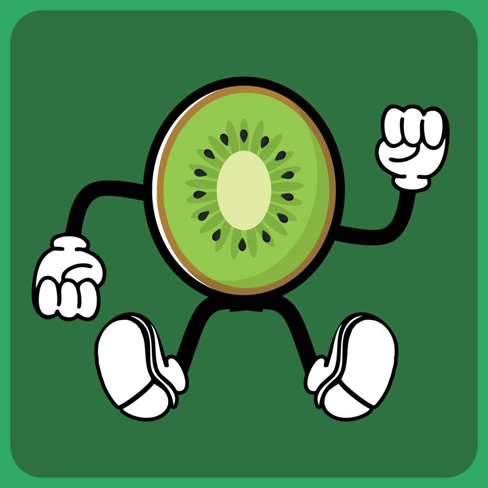 vector illustratie van een tekenfilm fruit karakter met poten en armen