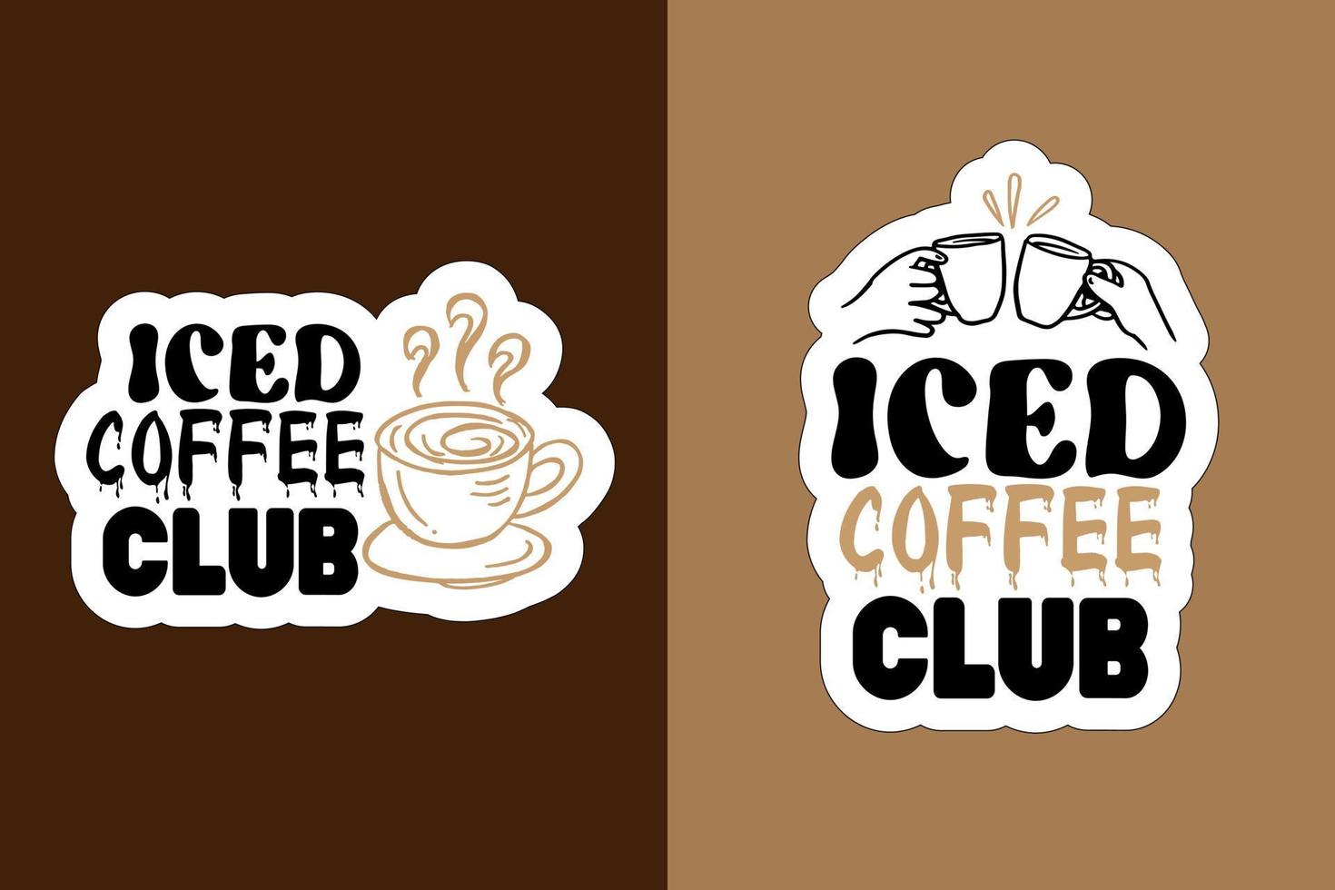 bevroren koffie stickers vector ontwerp Aan kleurrijk achtergrond