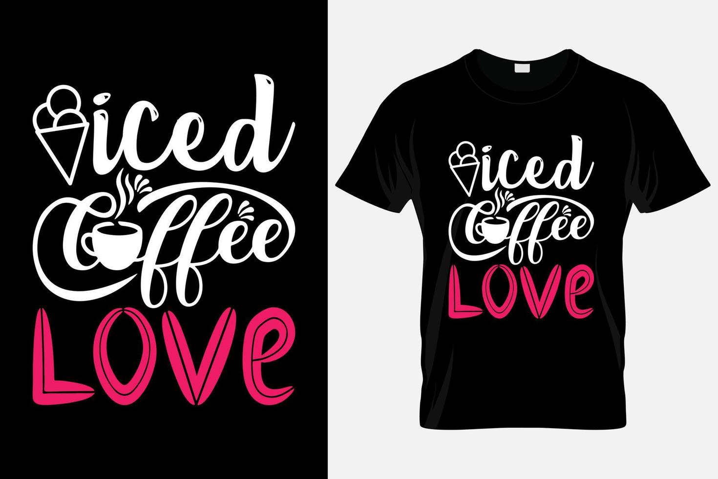 bevroren koffie typografie t overhemd kleurrijk sjabloon vector