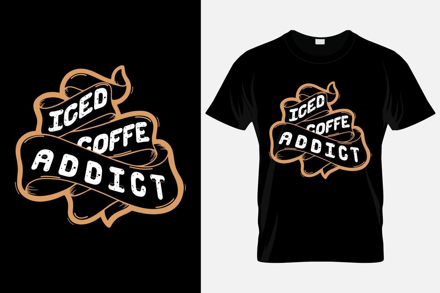 bevroren koffie typografie t overhemd kleurrijk sjabloon vector