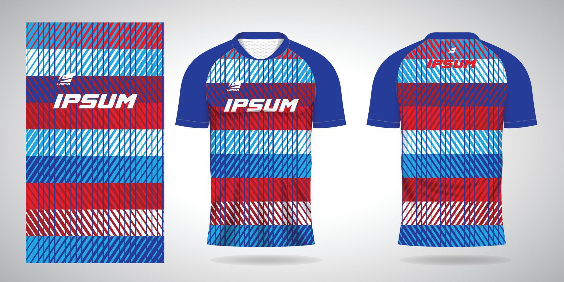 blauw rood zwart wit overhemd sport- Jersey sjabloon voor team uniformen en voetbal vector