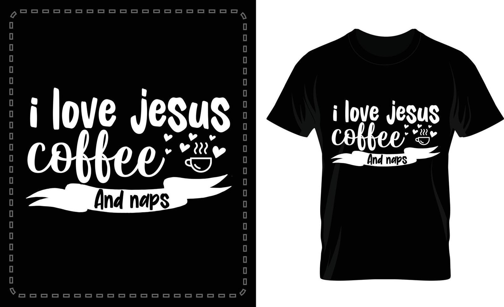 ik liefde Jezus koffie en dutjes typografisch t overhemd ontwerp vector voor vrij