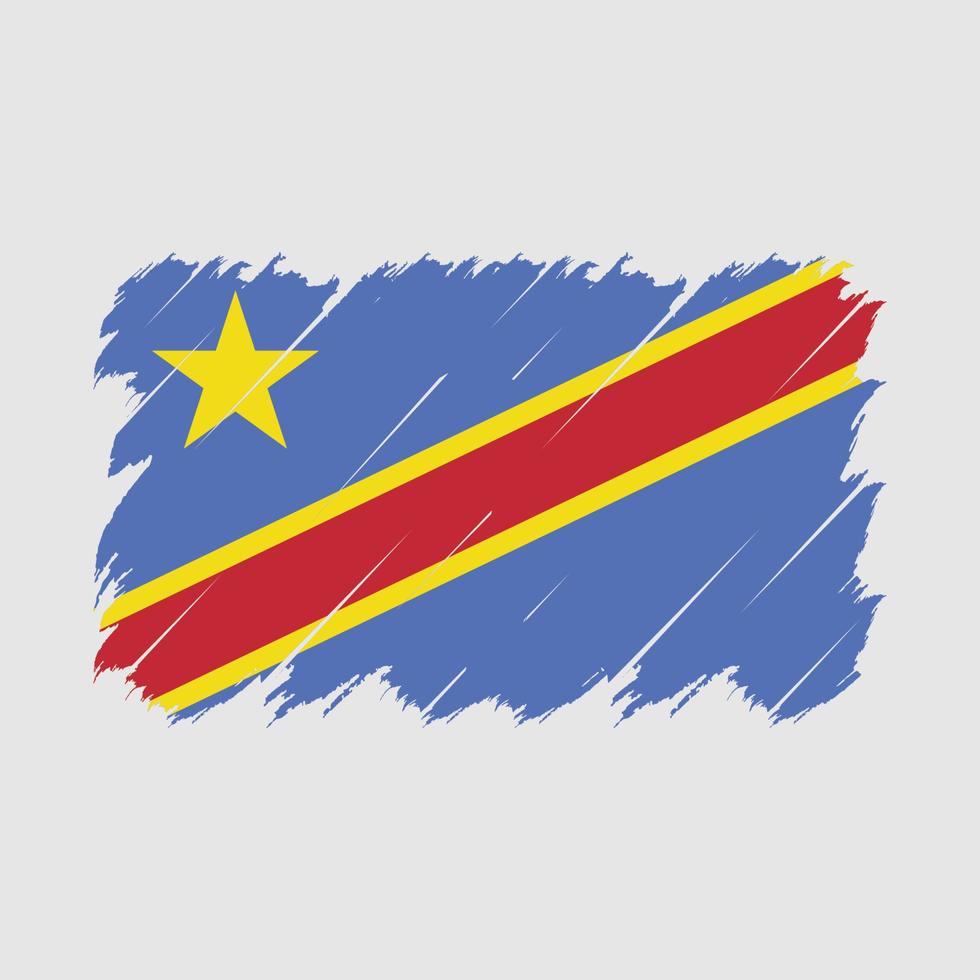 republiek Congo vlag borstel vector