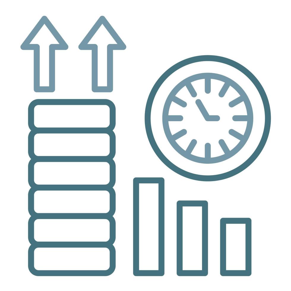 investering timing lijn twee kleur icoon vector