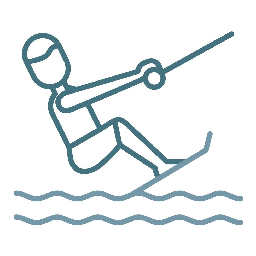 wakeboarden lijn twee kleur icoon vector