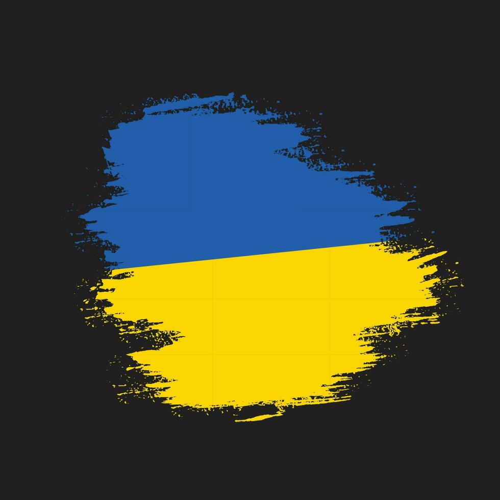 wijnoogst stijl hand- verf Oekraïne vlag vector