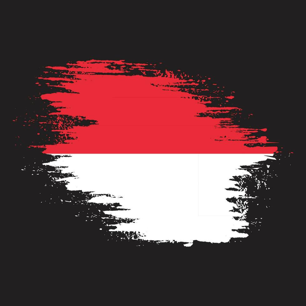 kleurrijk borstel effect Indonesië vlag vector