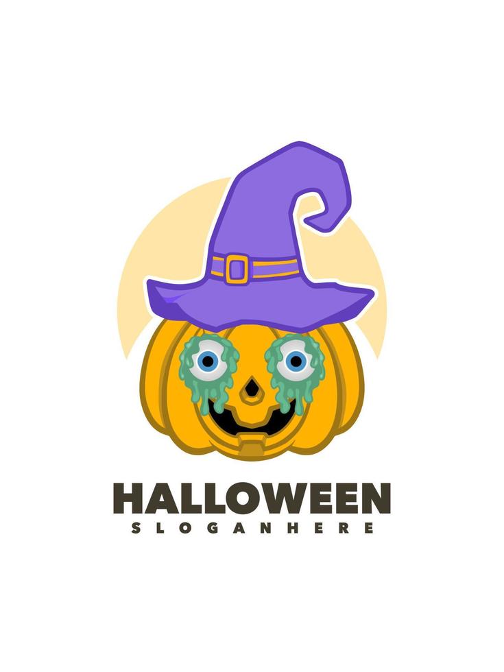 halloween pompoen logo vector