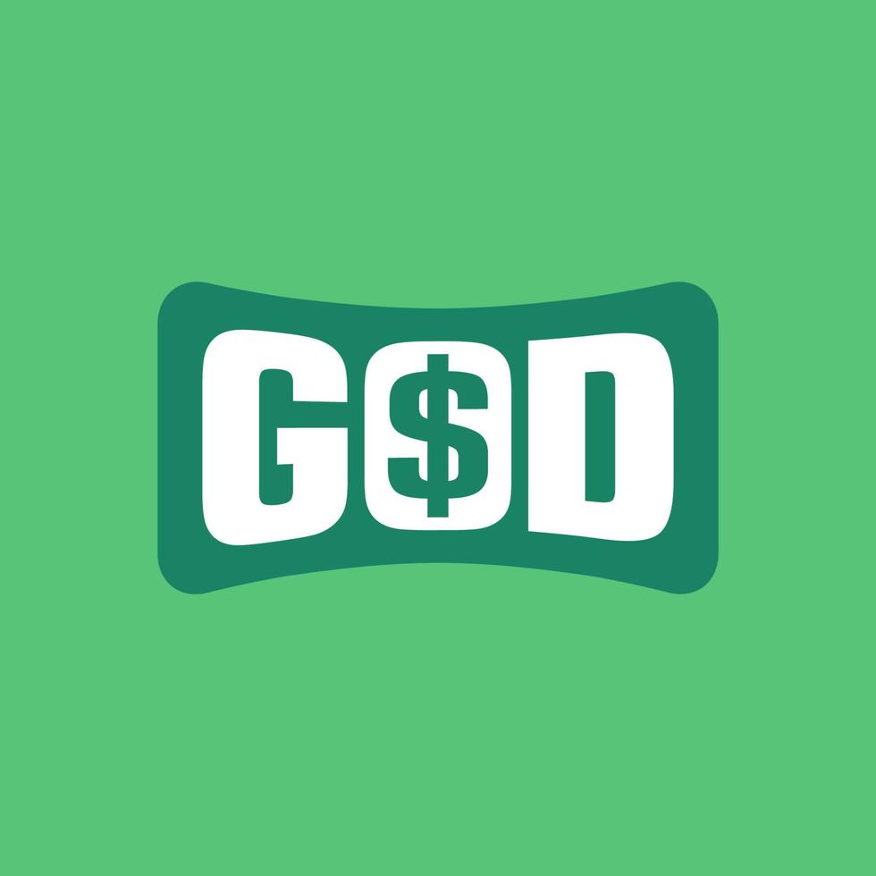 vector illustratie van de brieven god met de symbool van geld