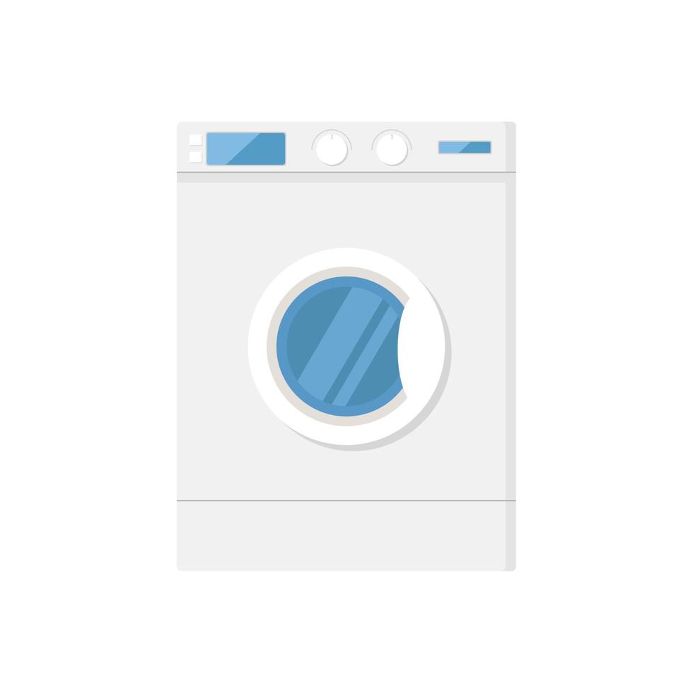 het wassen machine vlak ontwerp vector illustratie. wasserij onderhoud kamer vector illustratie.