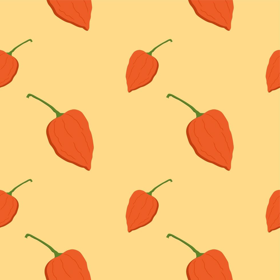 habanero peper naadloos patroon. Chili naadloos patroon vlak ontwerp vector illustratie