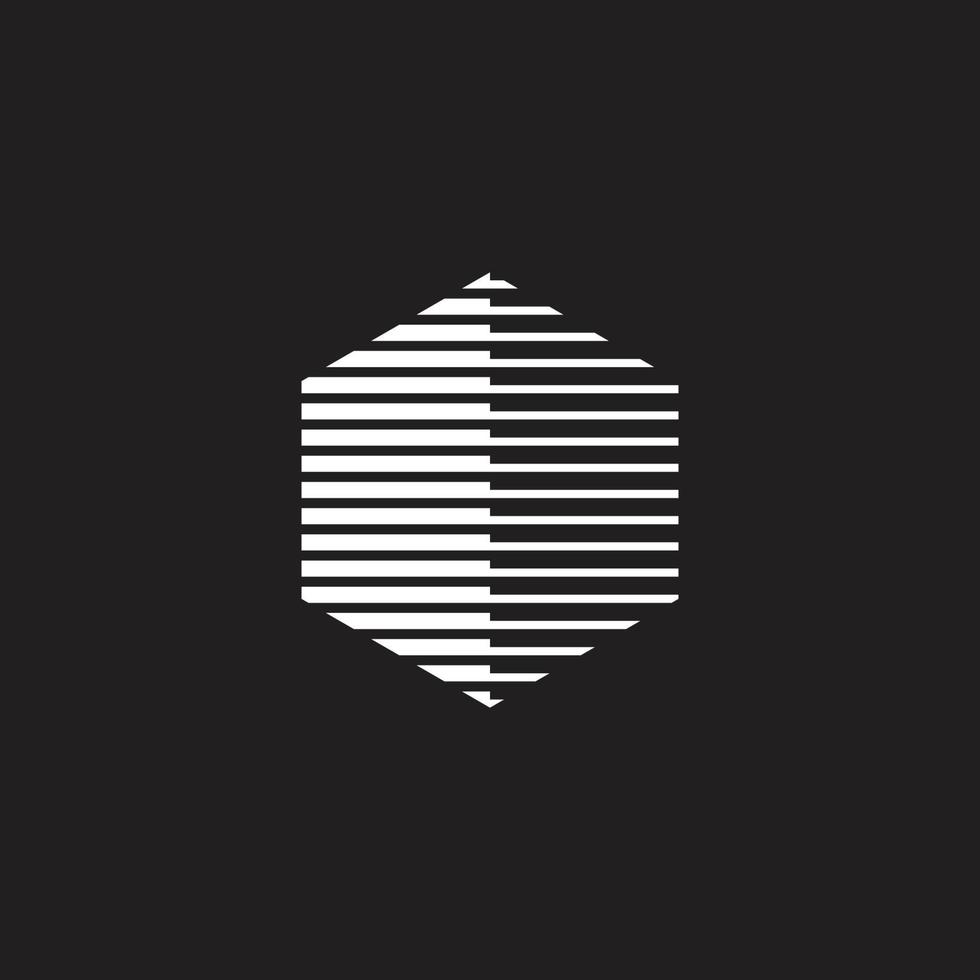 zeshoekig silhouet schaduw 3d vlak logo vector