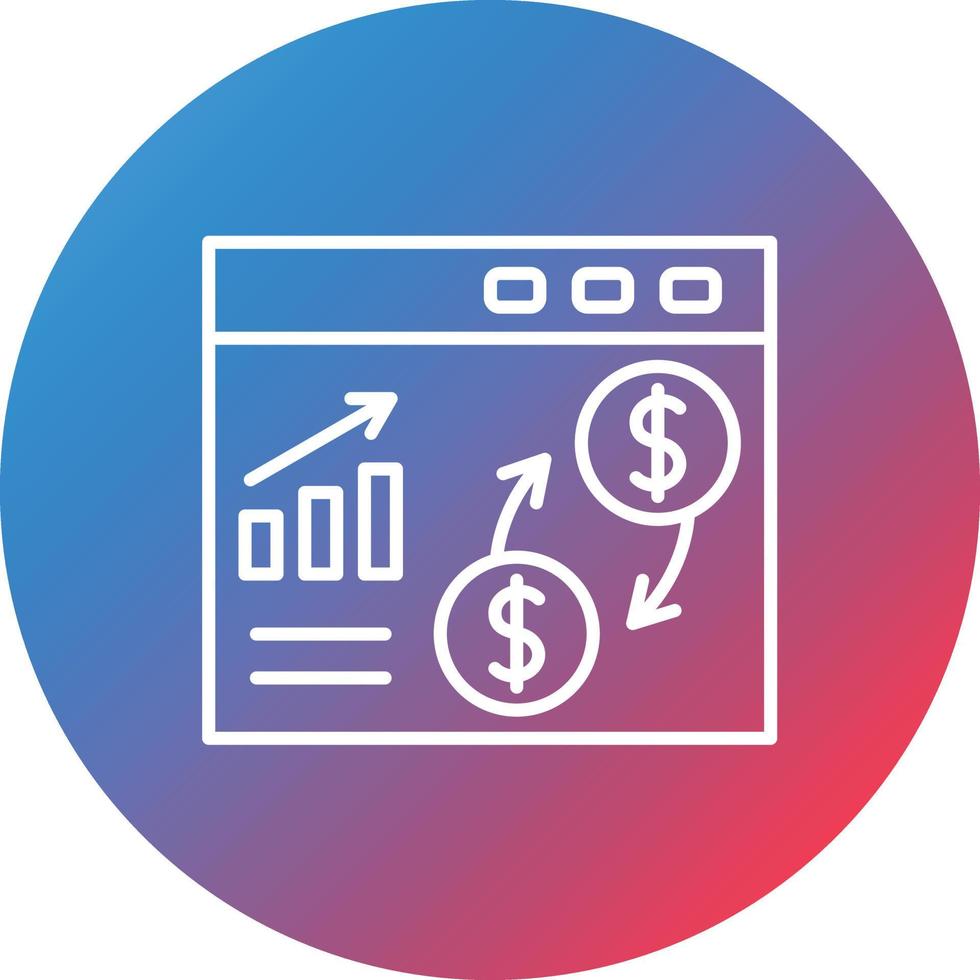 geld stromen lijn helling cirkel achtergrond icoon vector