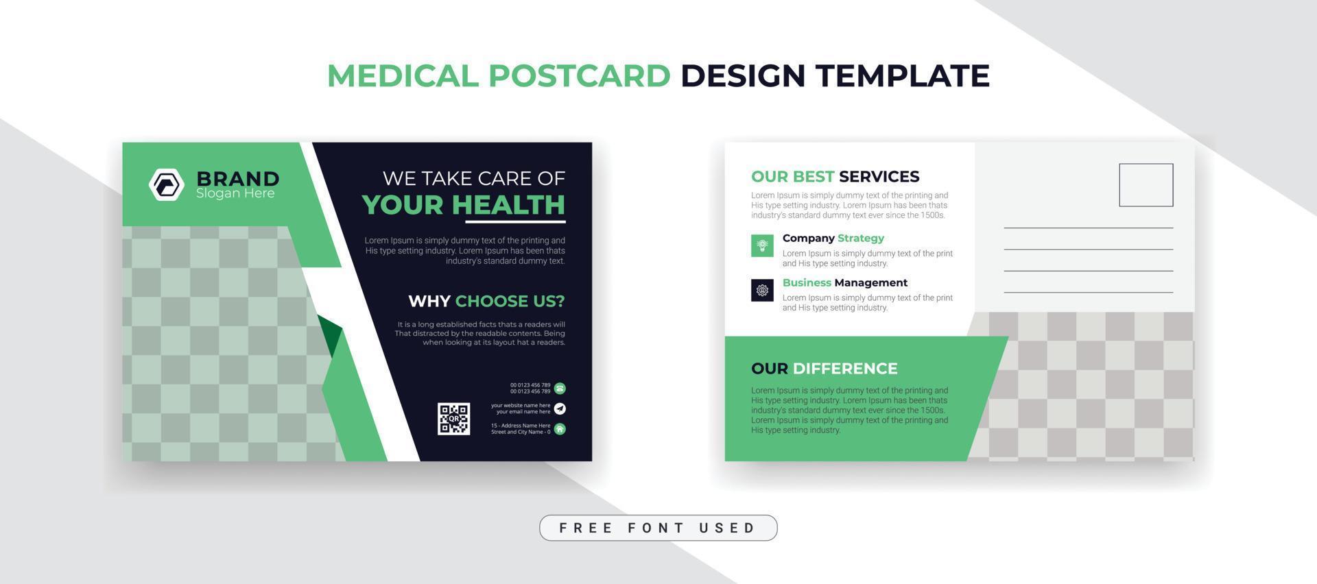 medisch Gezondheid zorg tandheelkundig ansichtkaart zakelijke bedrijf bedrijf sjabloon ontwerp vector