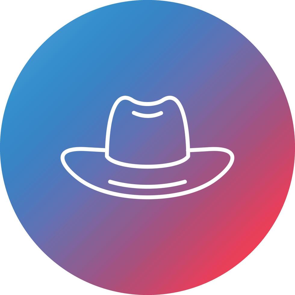 cowboy hoed lijn helling cirkel achtergrond icoon vector
