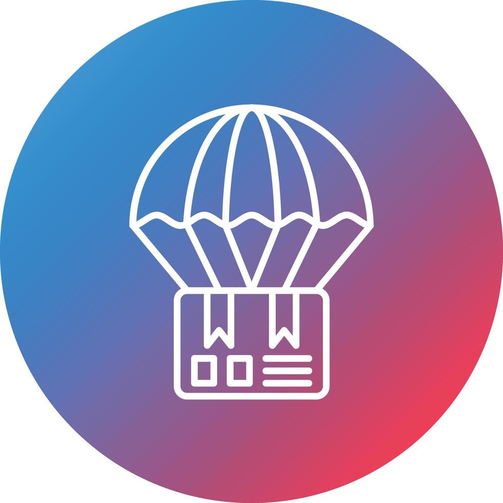 parachute levering lijn helling cirkel achtergrond icoon vector