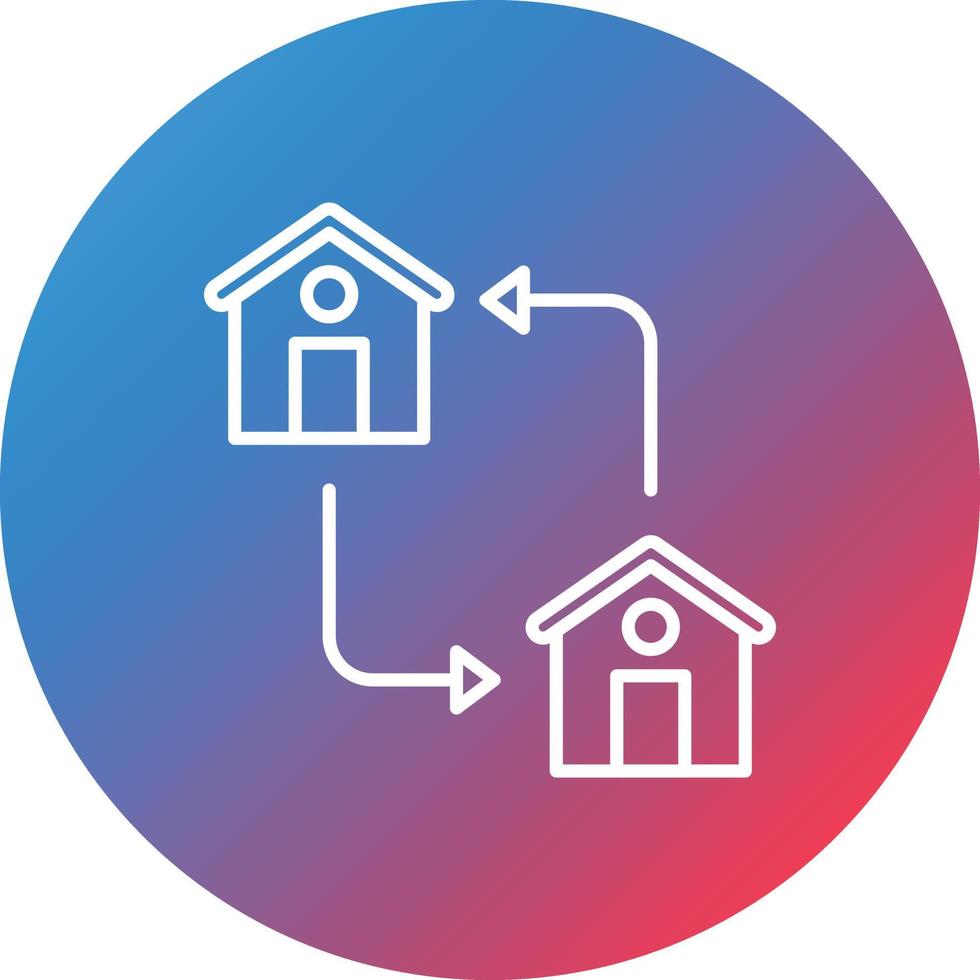 huis uitwisseling lijn helling cirkel achtergrond icoon vector