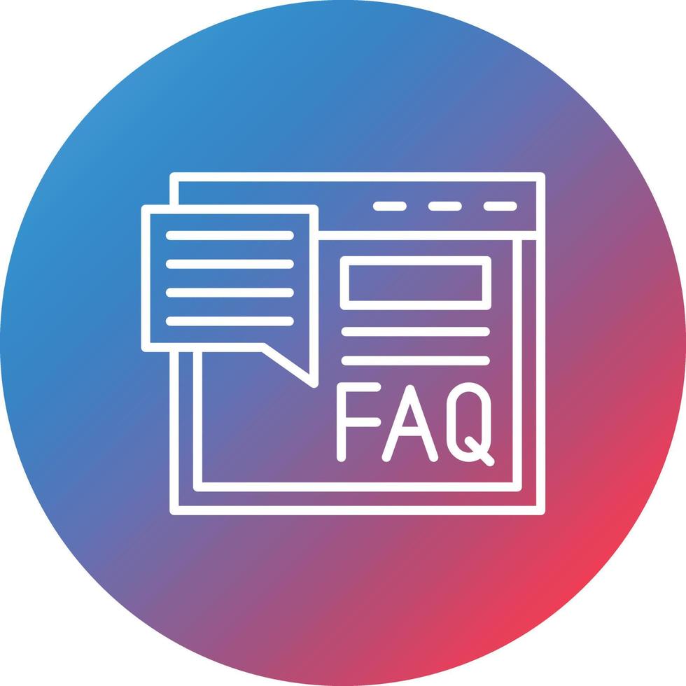 FAQ lijn helling cirkel achtergrond icoon vector