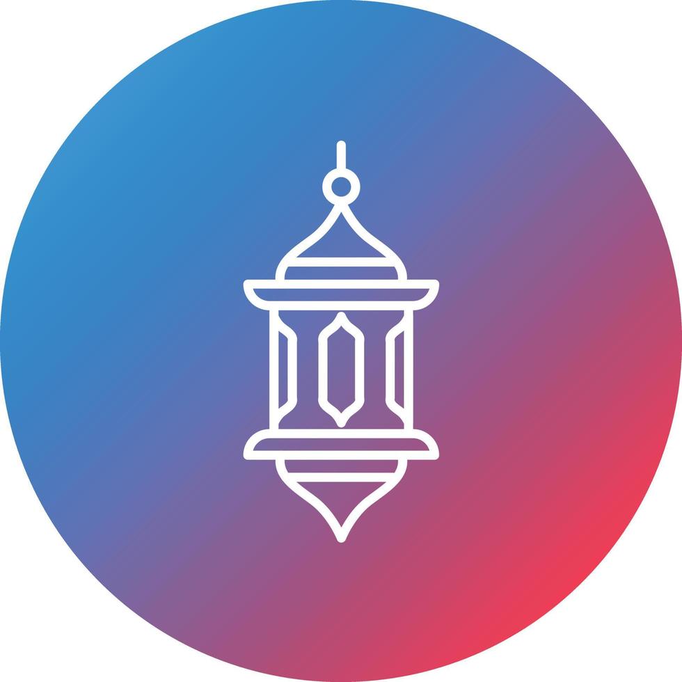 Arabisch lantaarn lijn helling cirkel achtergrond icoon vector