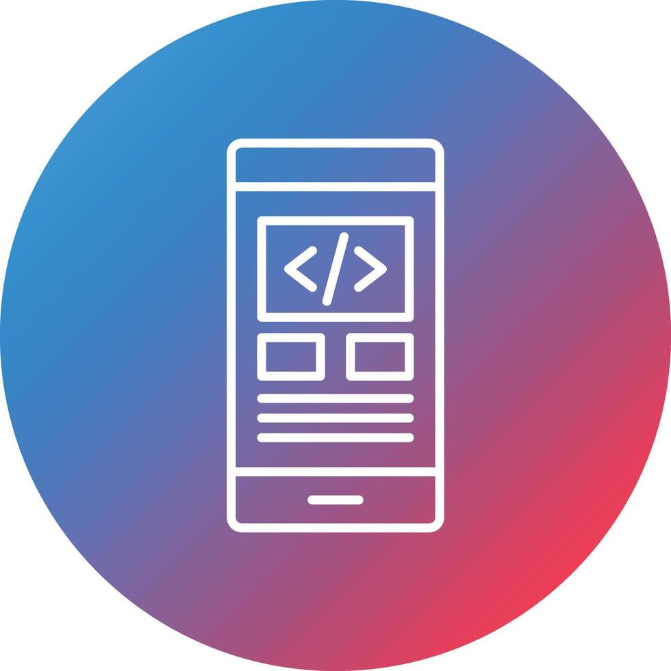 app ontwikkeling lijn helling cirkel achtergrond icoon vector