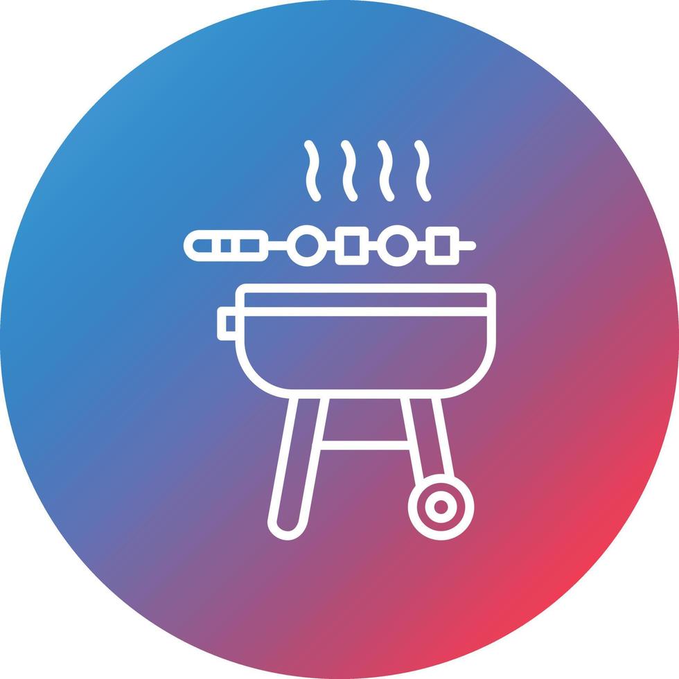 barbecue lijn helling cirkel achtergrond icoon vector