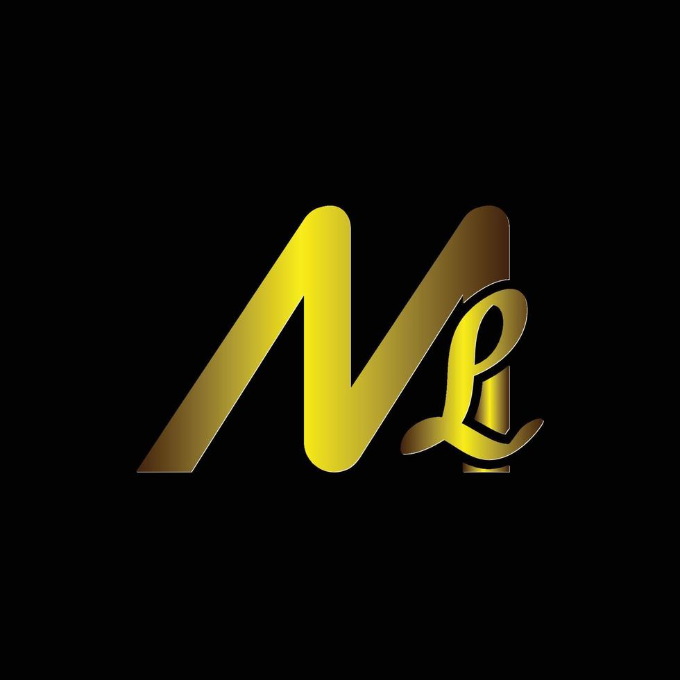 brief ml logo vector sjabloon, modern logo doopvont