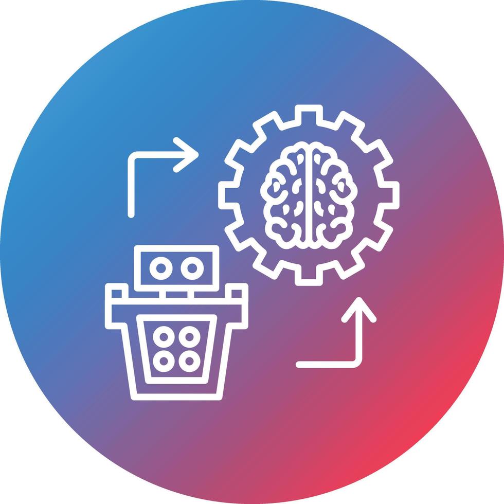 machine aan het leren lijn helling cirkel achtergrond icoon vector