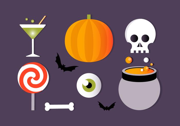 Gratis Flat Halloween Vector elementen-collectie