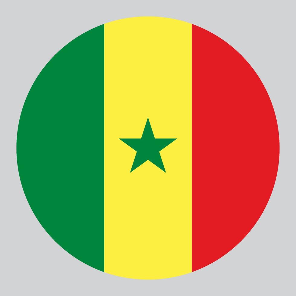 vlak cirkel vormig illustratie van Senegal vlag vector