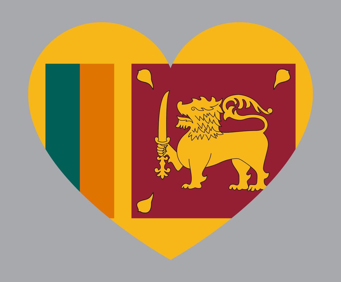 vlak hart vormig illustratie van sri lanka vlag vector